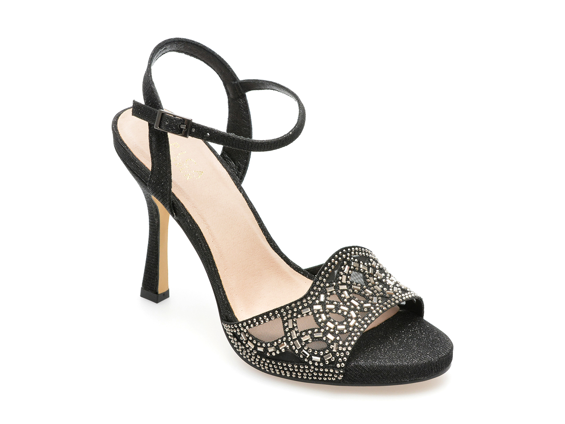 Sandale EPICA negre, 24333, din material textil 1 Sandale EPICA negre