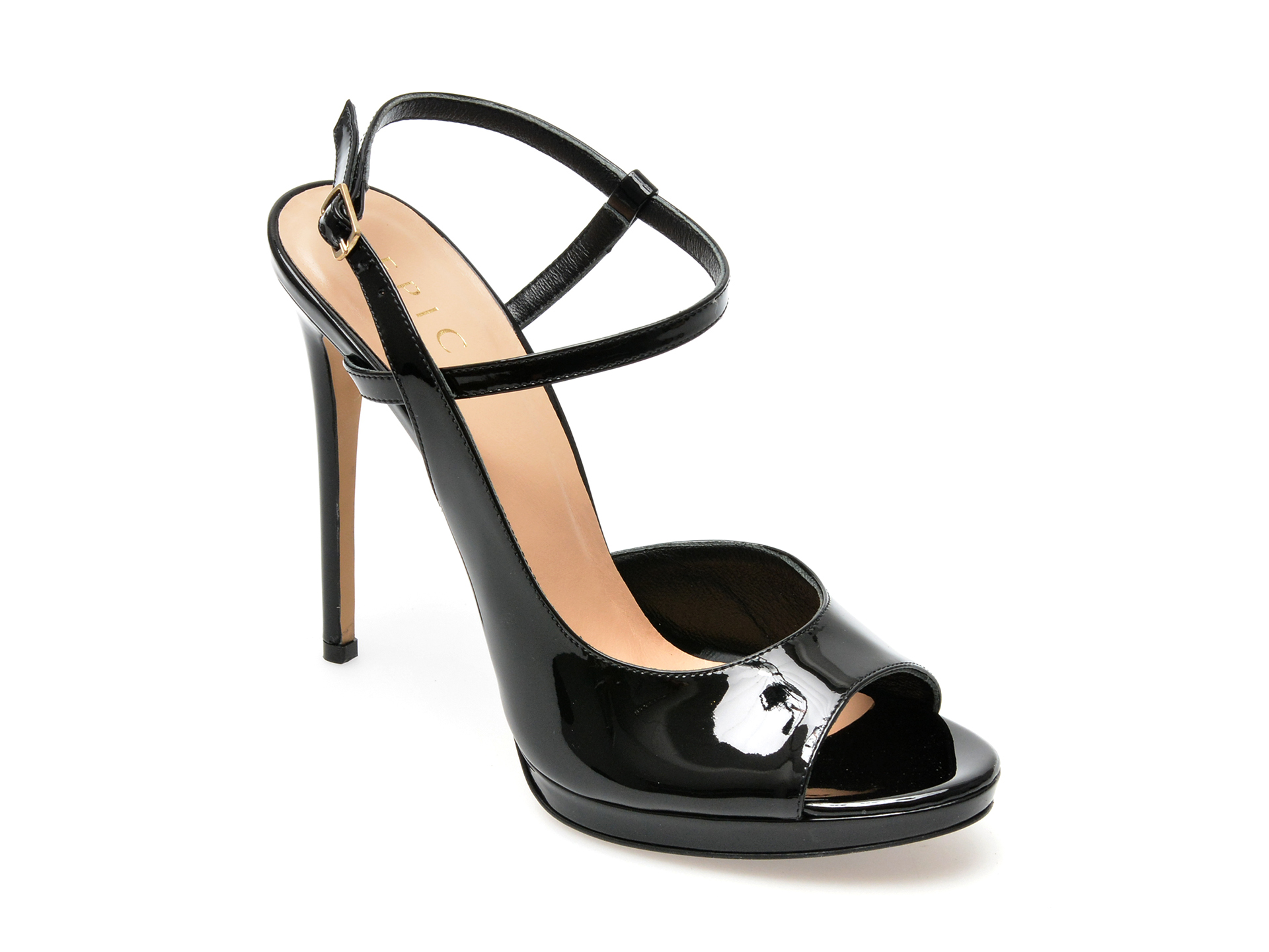 Sandale EPICA negre, 245G09, din piele naturala lacuita 1 Sandale EPICA negre