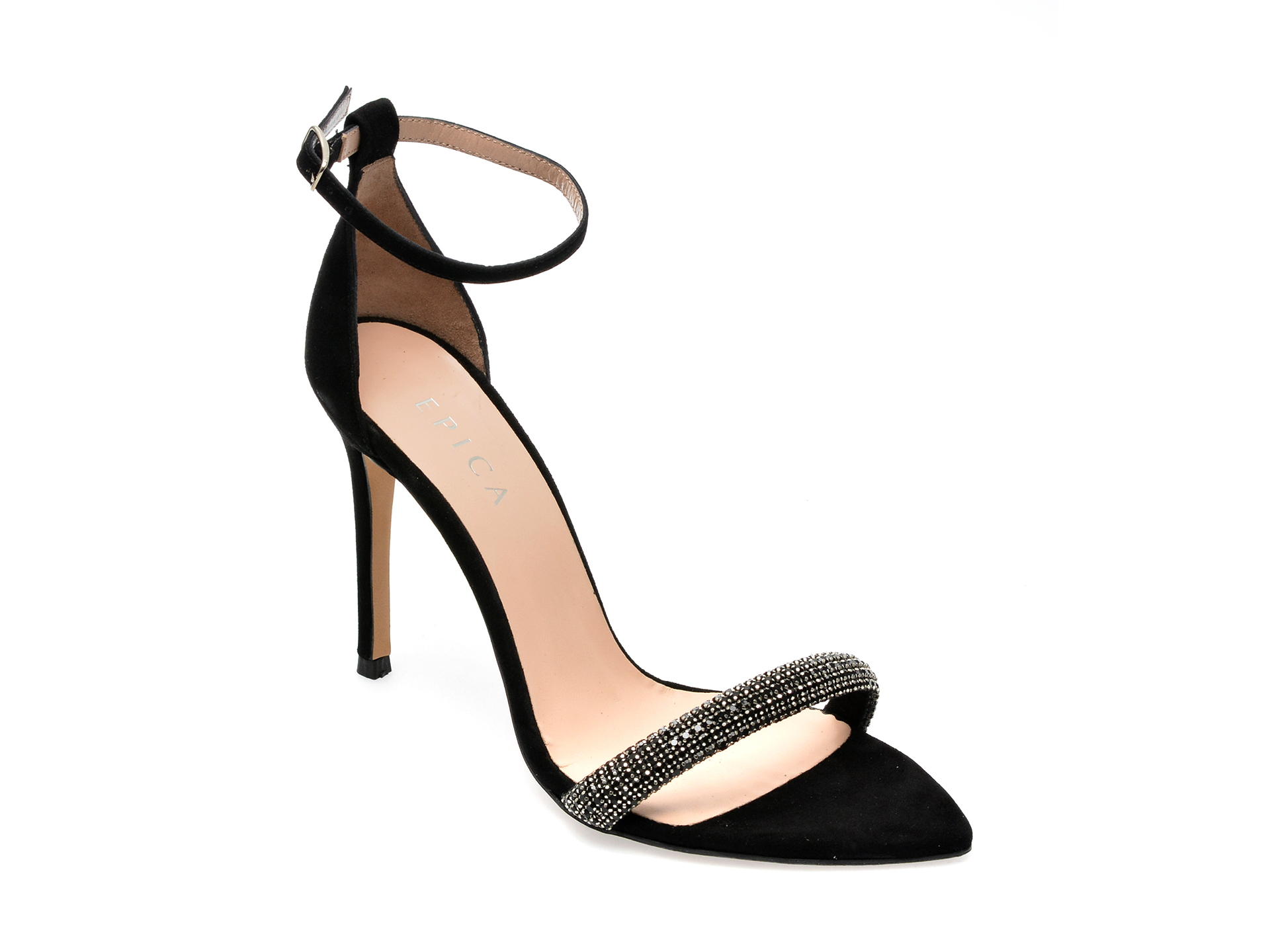 Sandale EPICA negre, 26513, din piele intoarsa 1 Sandale EPICA negre