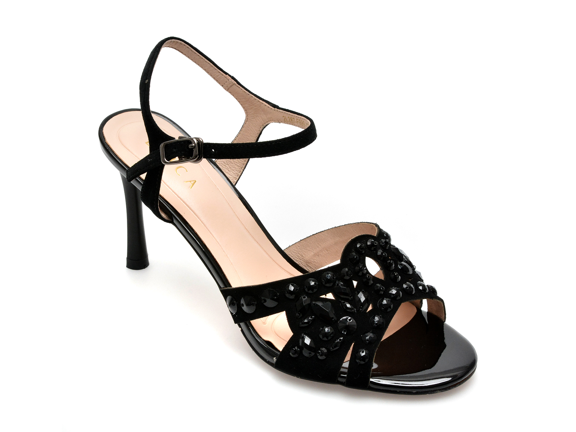 Sandale EPICA negre, 2L287, din piele intoarsa 1 Sandale EPICA negre