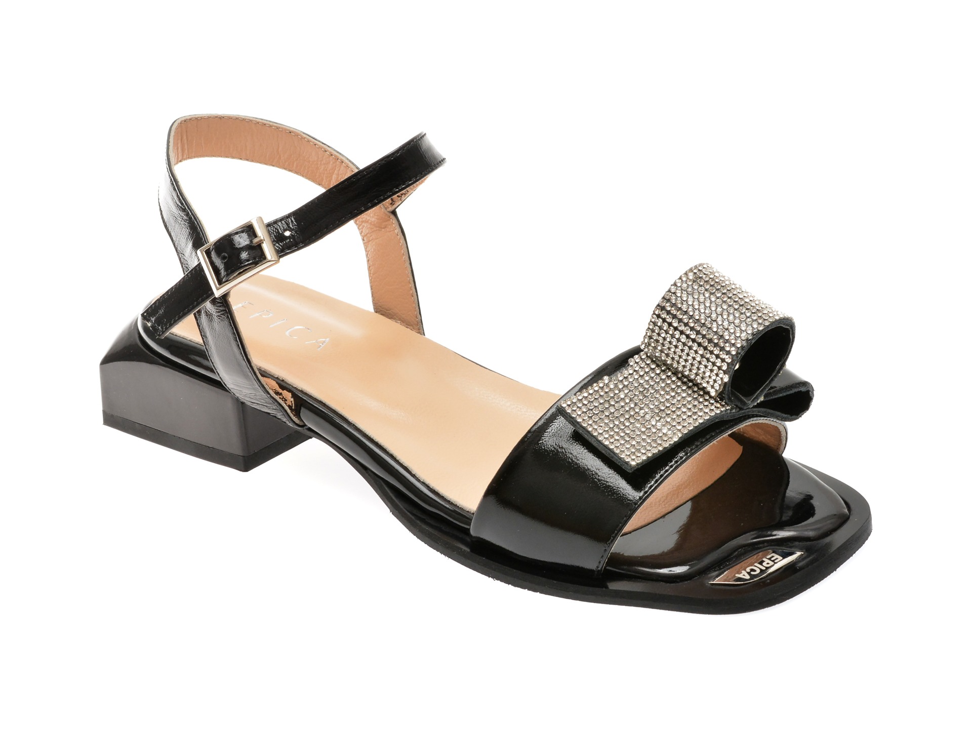 Sandale EPICA negre, 3131102, din piele naturala lacuita 1 Sandale EPICA negre