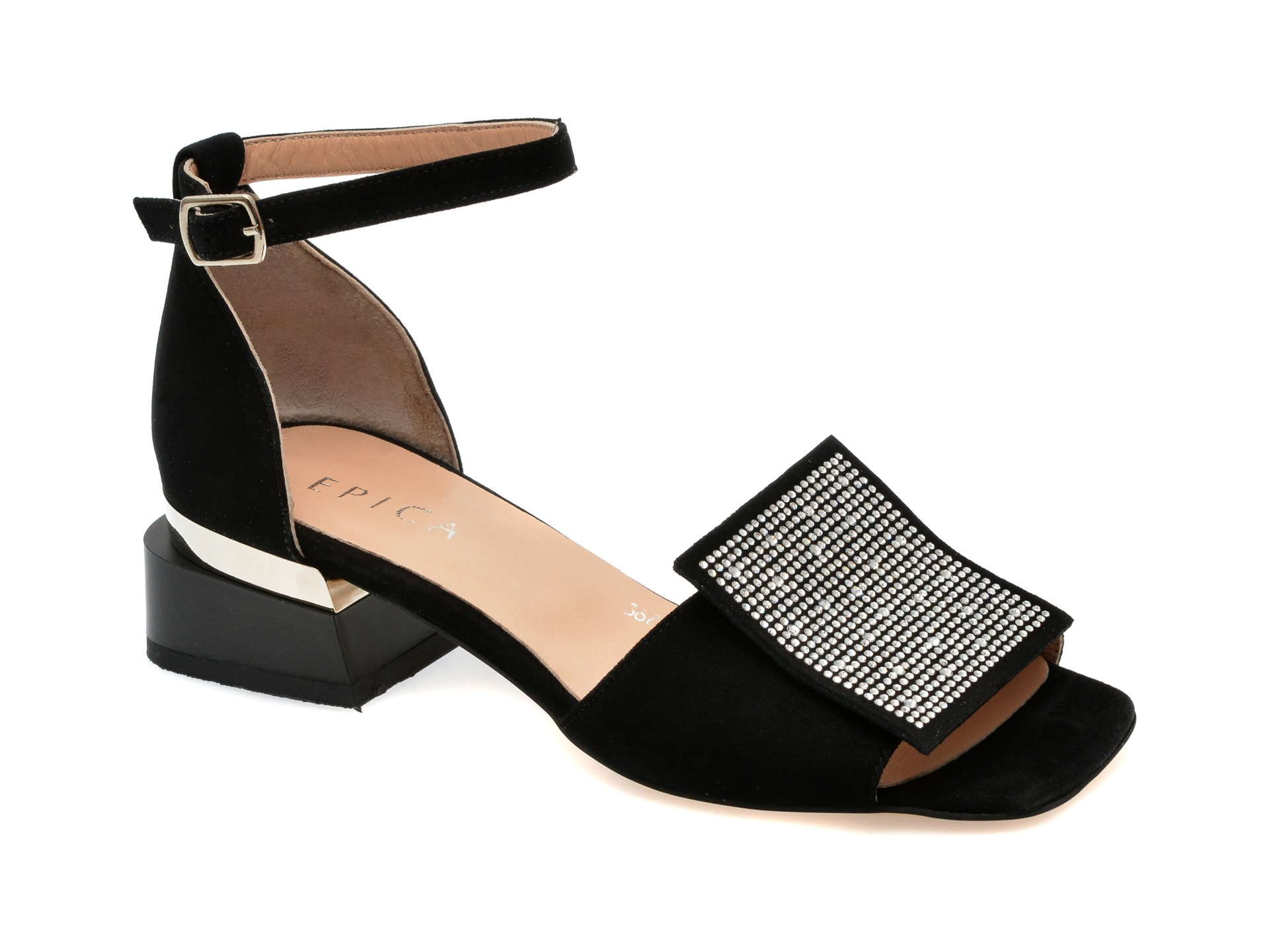 Sandale EPICA negre, 367948, din piele intoarsa 1 Sandale EPICA negre