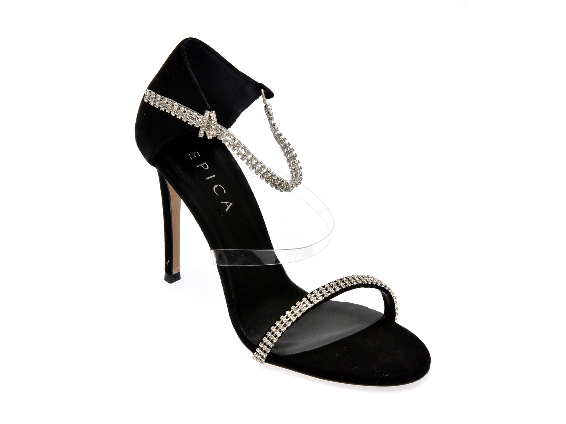 Sandale EPICA negre, 40127, din piele intoarsa 1 Sandale EPICA negre