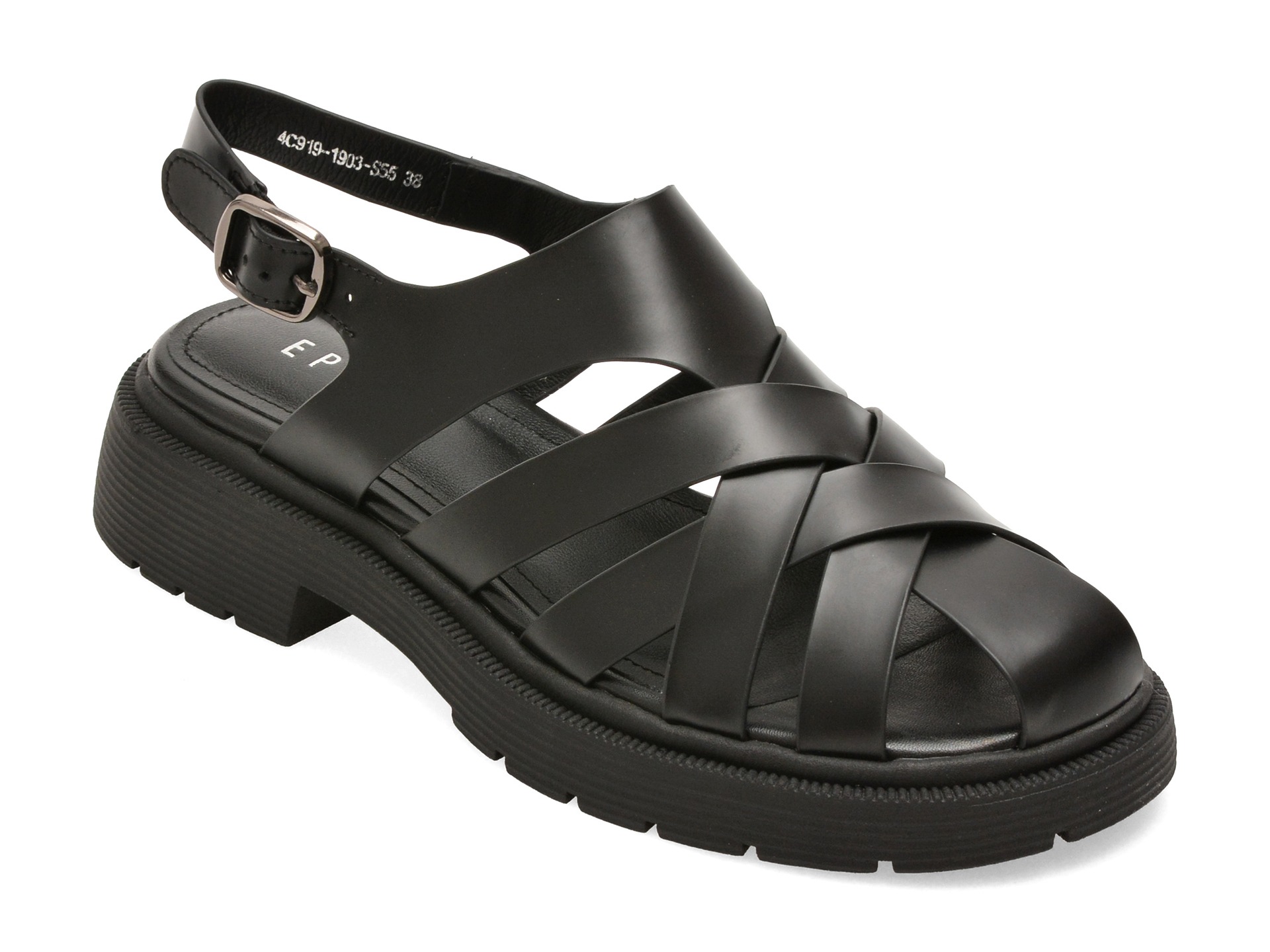 Sandale EPICA negre, 4C919, din piele naturala 1 Sandale EPICA negre