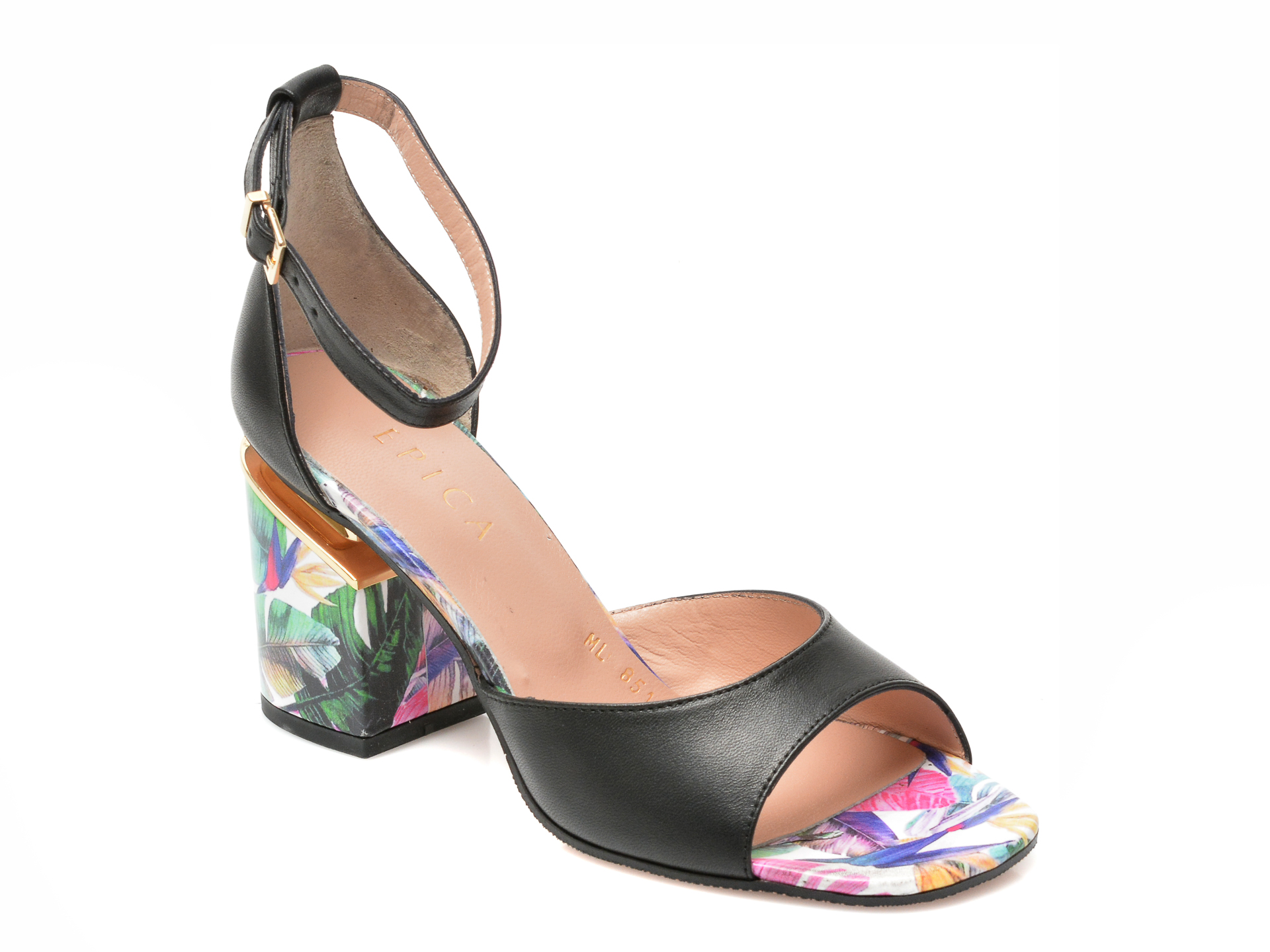 Sandale EPICA negre, 851, din piele naturala 1 Sandale EPICA negre