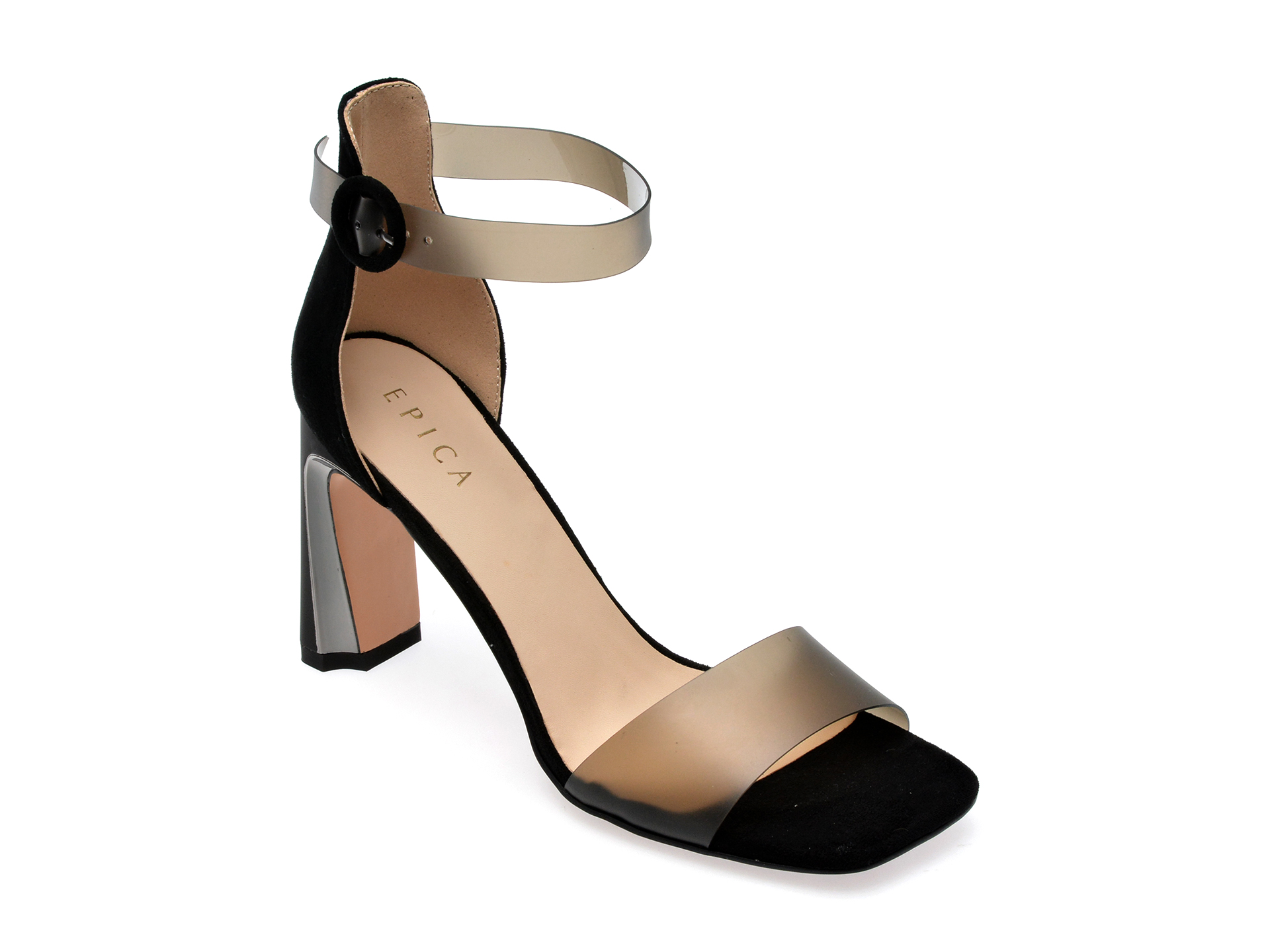 Sandale EPICA negre, G2867H, din piele intoarsa 1 Sandale EPICA negre