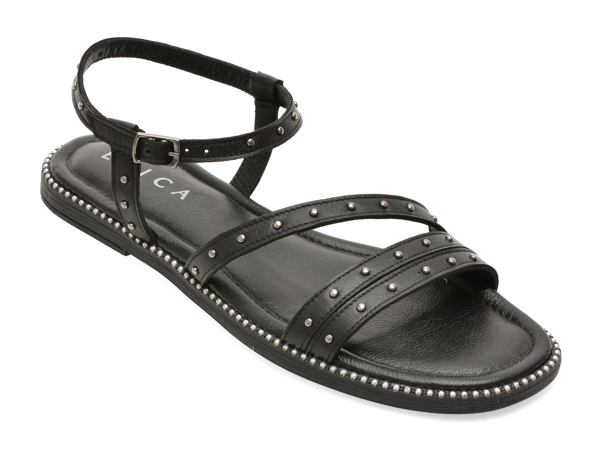 Sandale EPICA negre, INCI, din piele naturala 1 Sandale EPICA negre