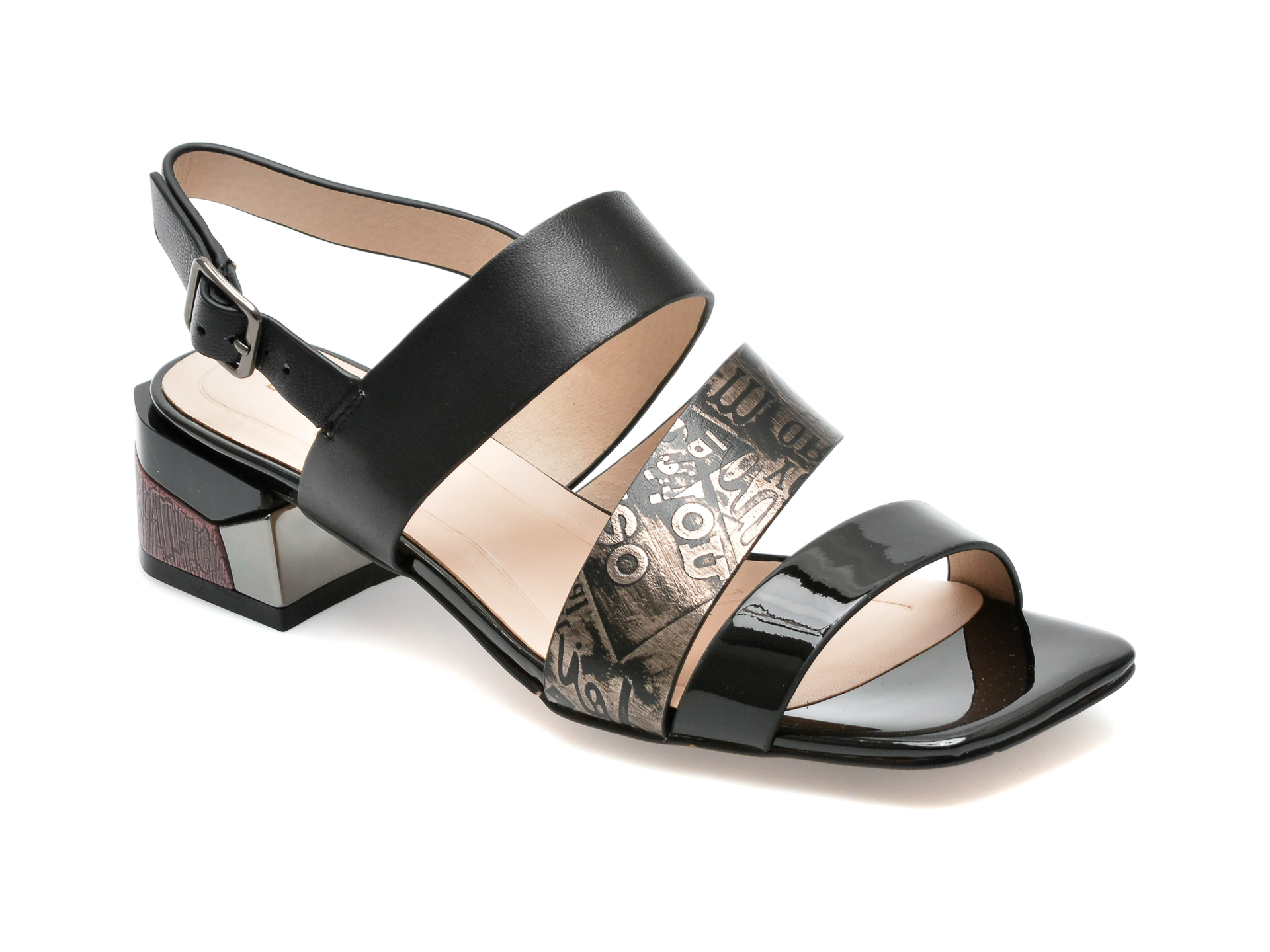 Sandale EPICA negre, JI20021, din piele naturala 1 Sandale EPICA negre