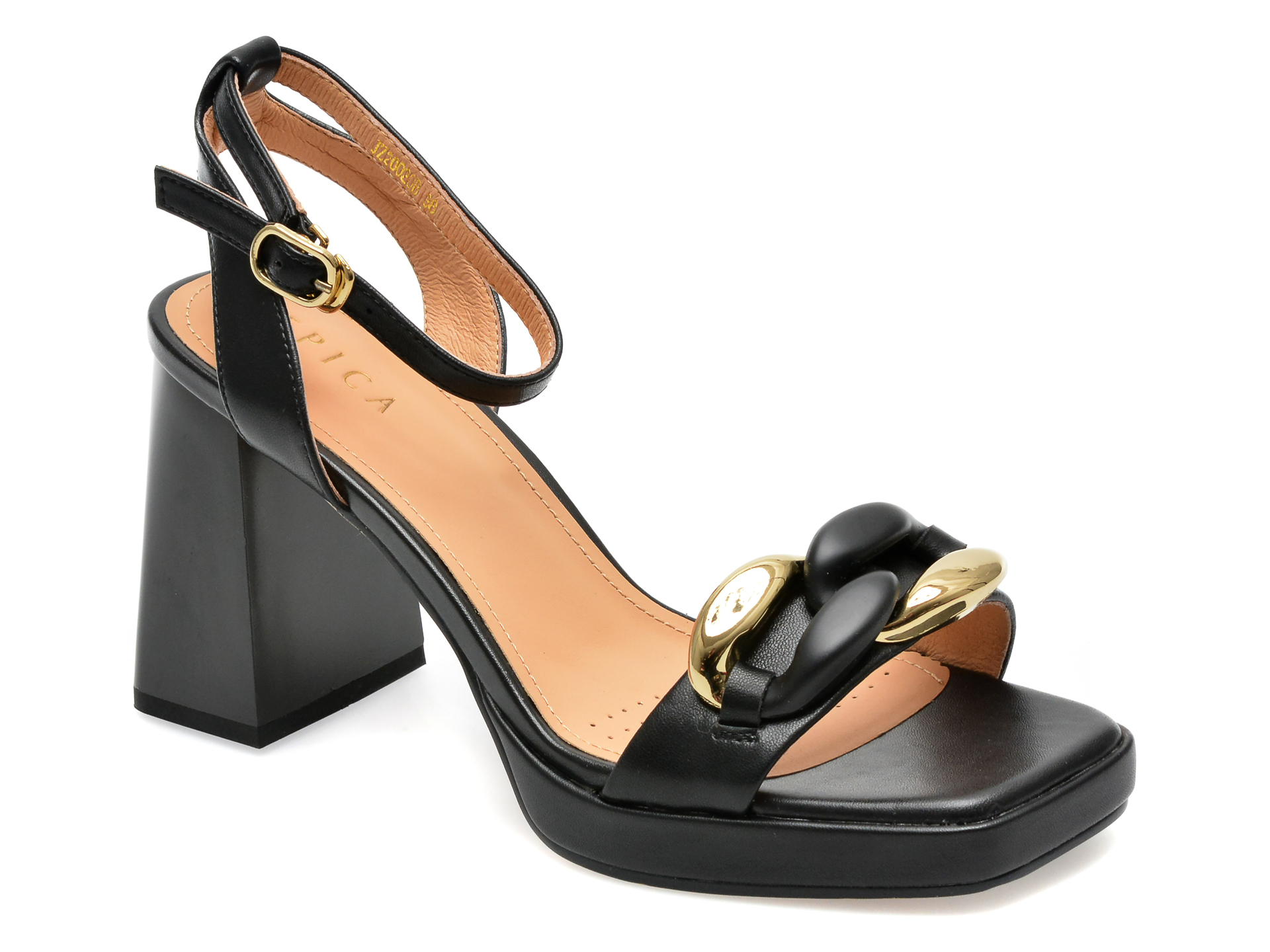 Sandale EPICA negre, JZ20020, din piele naturala 1 Sandale EPICA negre