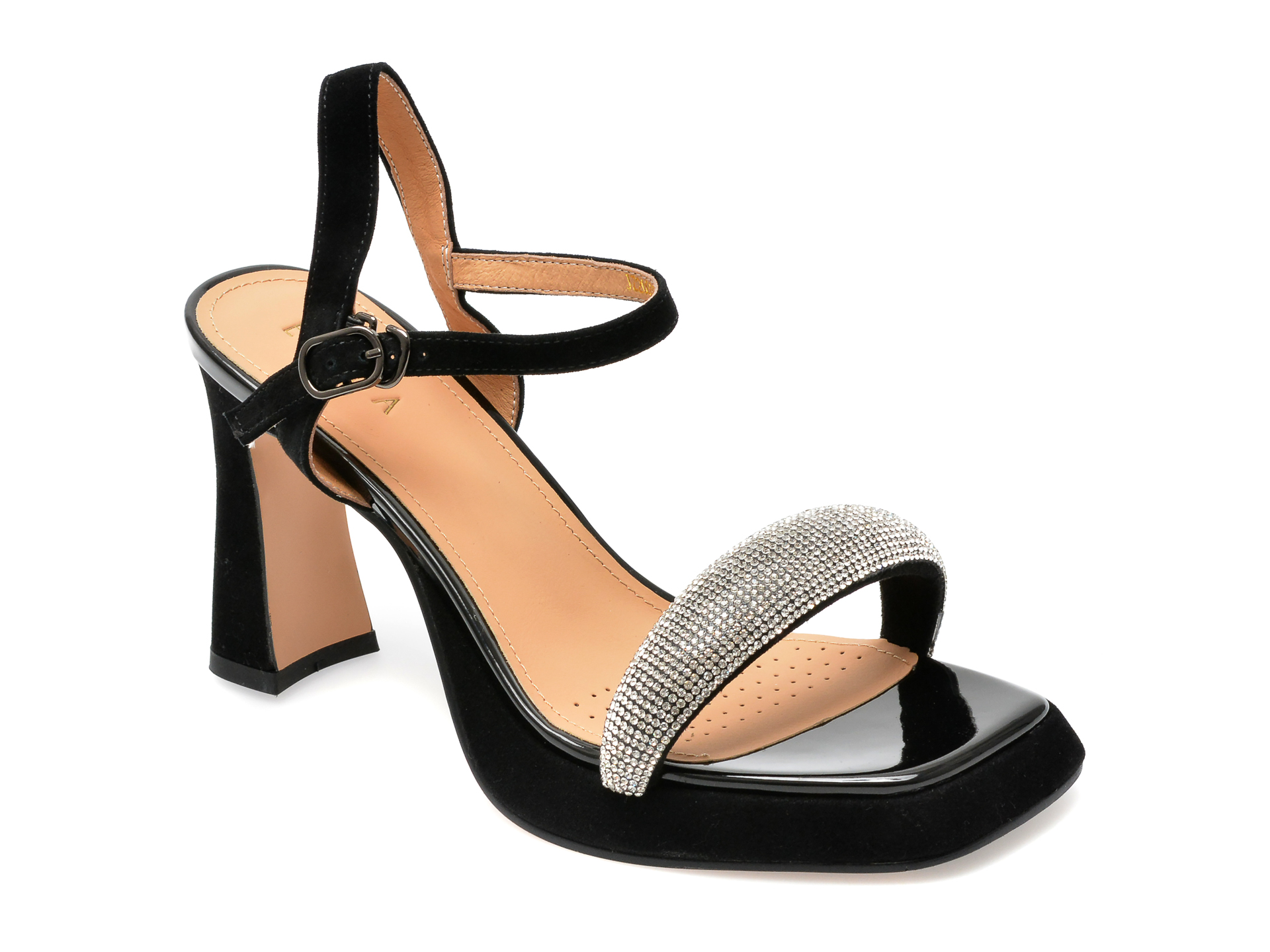 Sandale EPICA negre, JZ20023, din piele intoarsa 1 Sandale EPICA negre