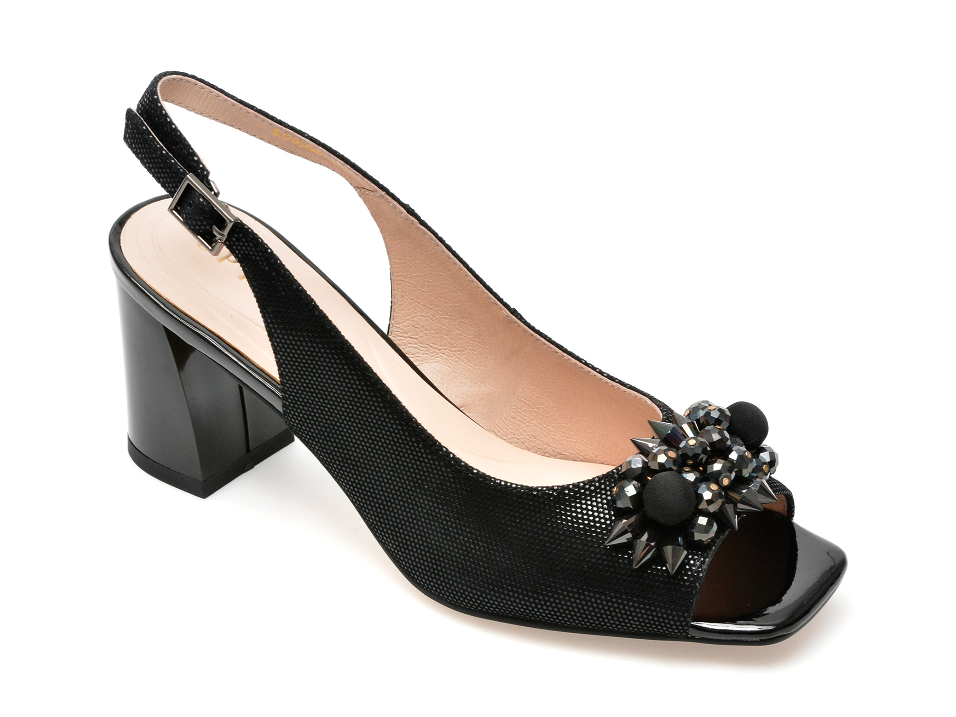 Sandale EPICA negre, K320084, din piele intoarsa 1 Sandale EPICA negre