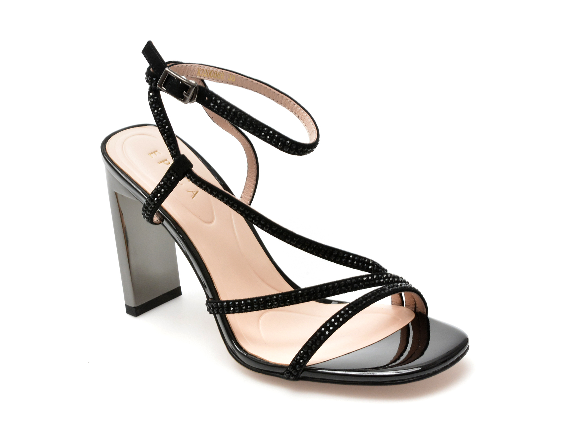Sandale EPICA negre, K320086, din piele intoarsa 1 Sandale EPICA negre