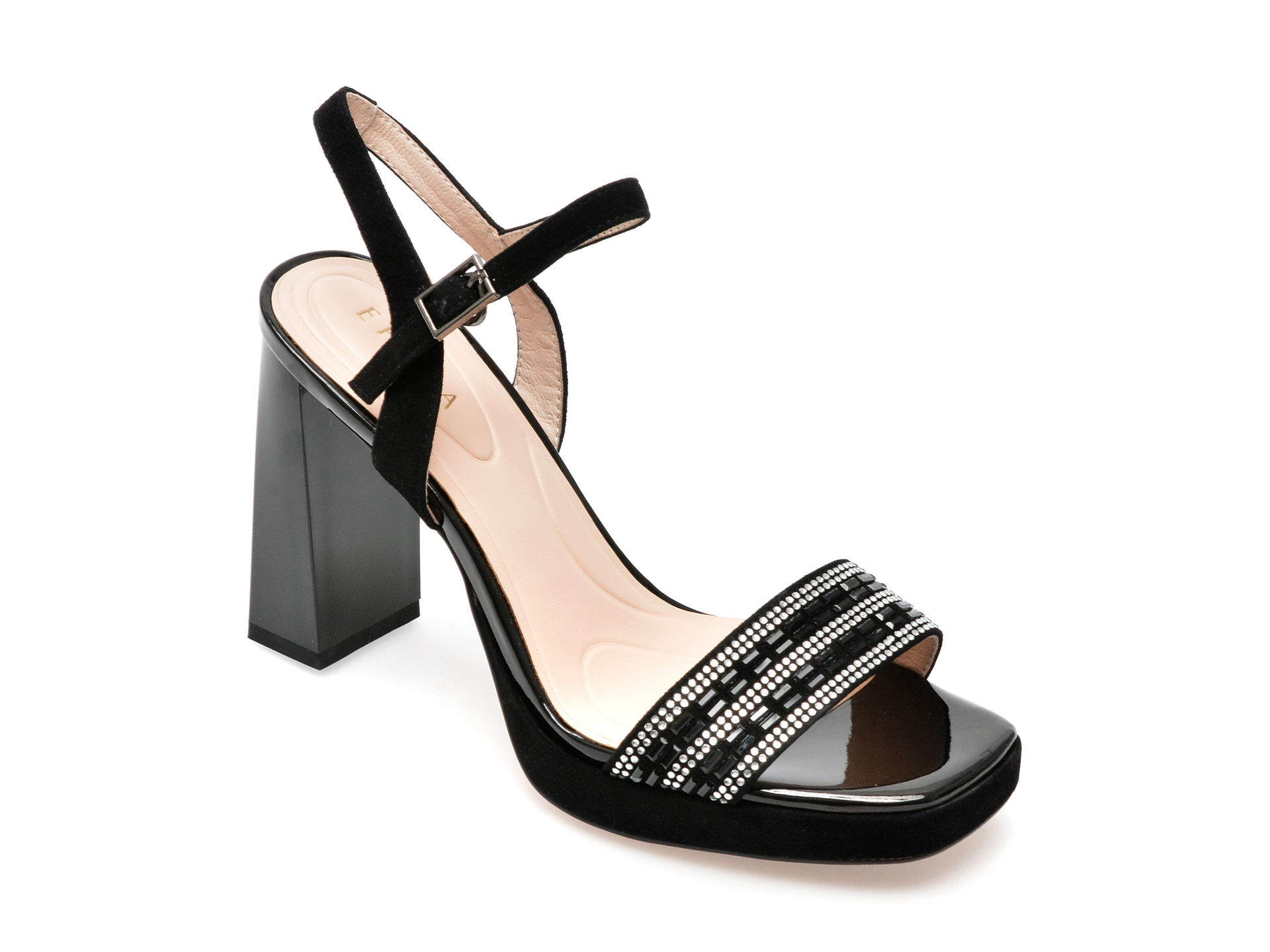 Sandale EPICA negre, K320087, din piele intoarsa 1 Sandale EPICA negre