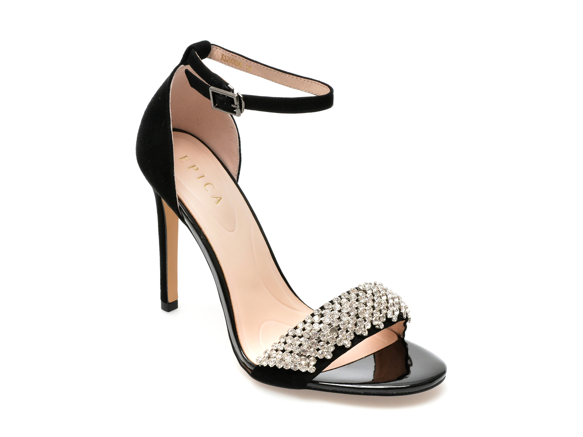 Sandale EPICA negre, K320089, din piele intoarsa 1 Sandale EPICA negre