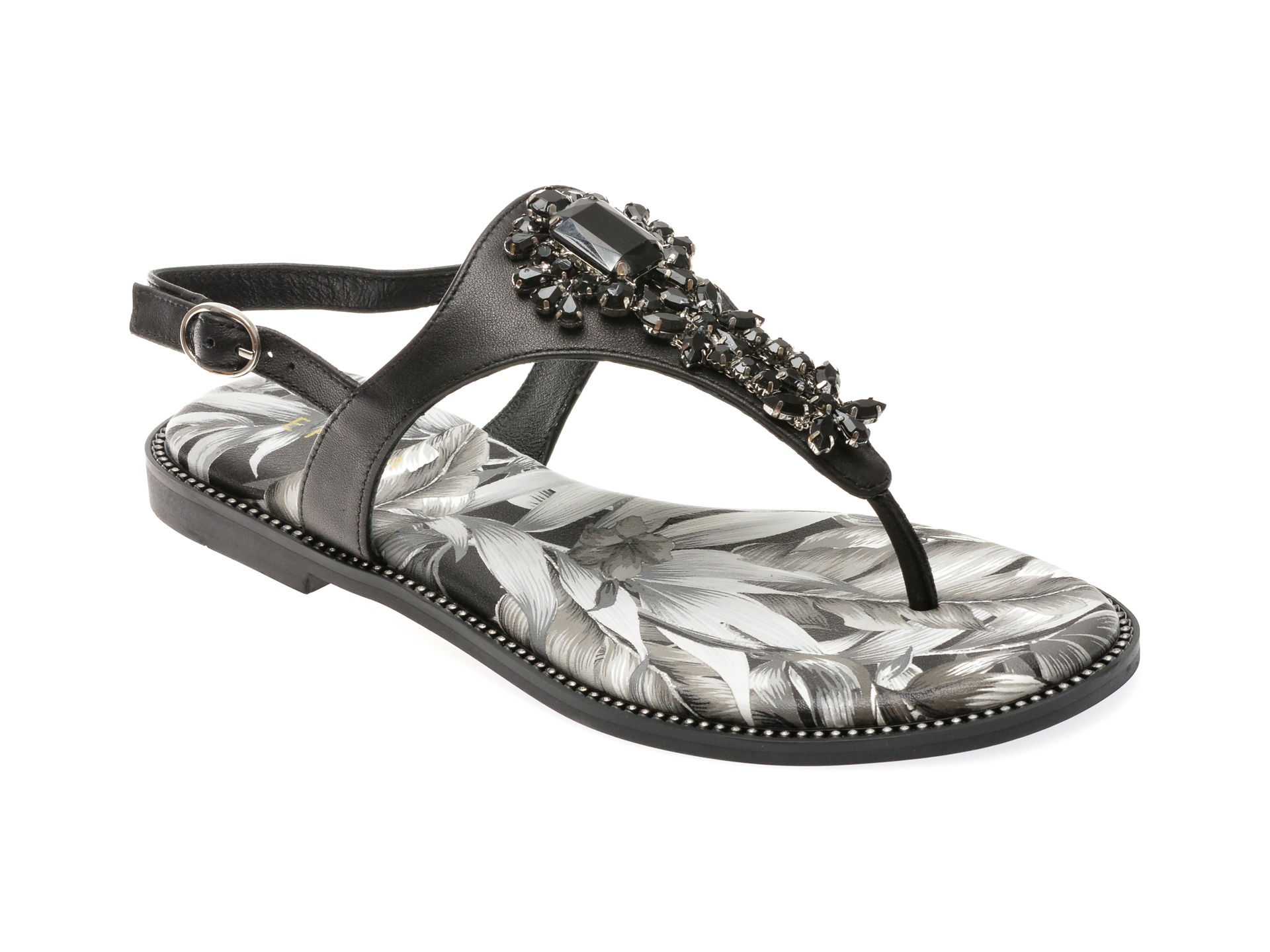 Sandale EPICA negre, W343, din piele naturala 1 Sandale EPICA negre