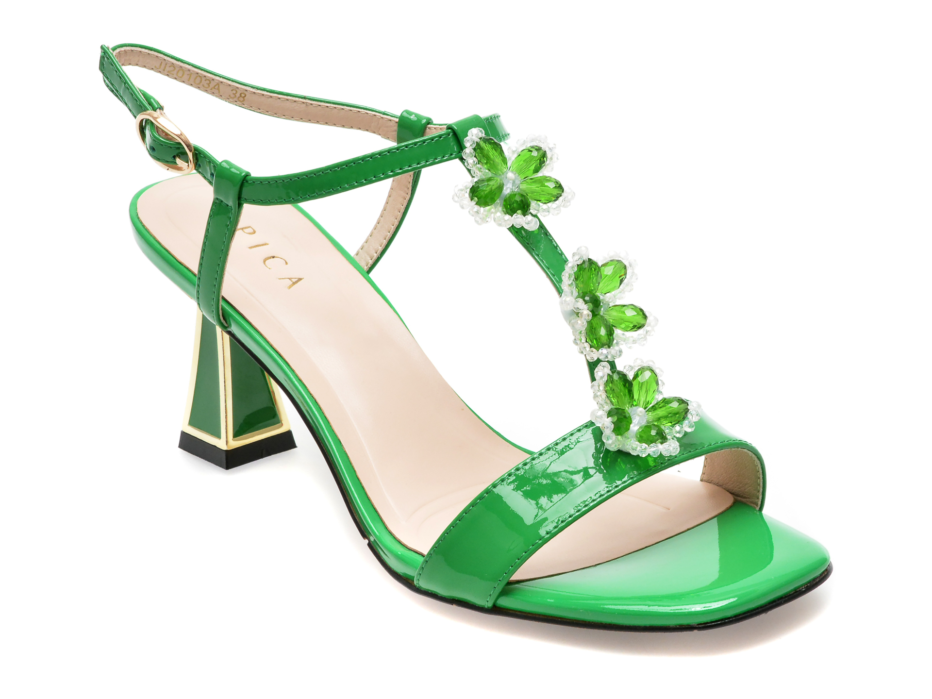 Sandale EPICA verzi, JI20103, din piele naturala lacuita 1 Sandale EPICA verzi