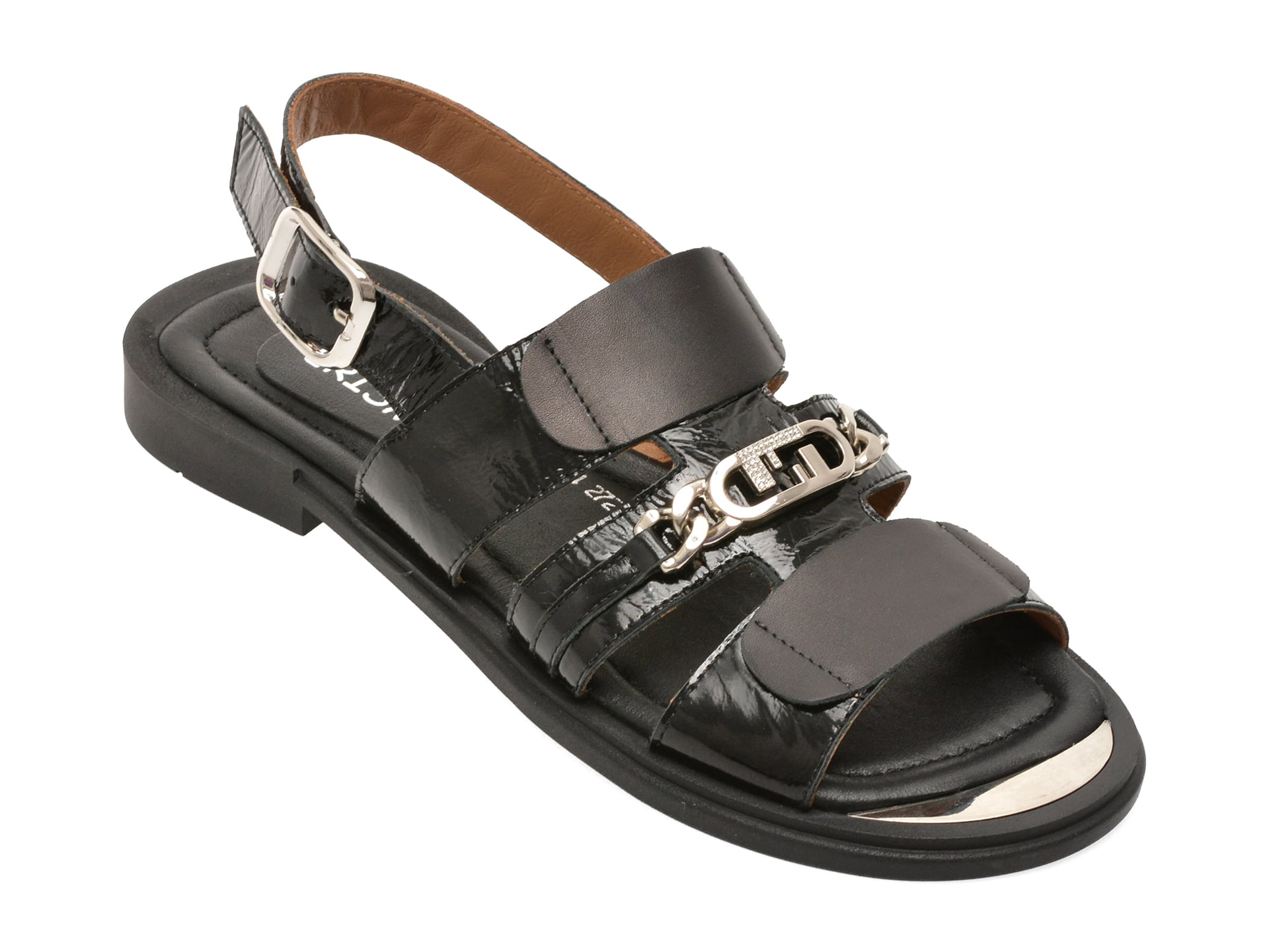 Sandale ERISMA negre, 1954174, din piele naturala lacuita 1 Sandale ERISMA negre