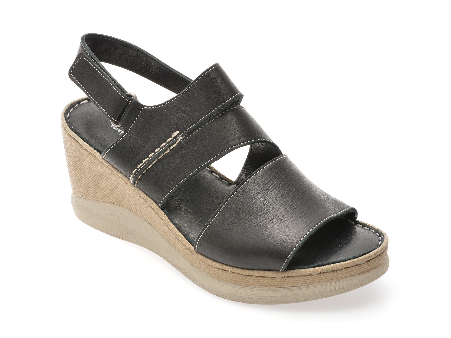 Sandale EVIDA negre, EV4029, din piele naturala 1 Sandale EVIDA negre