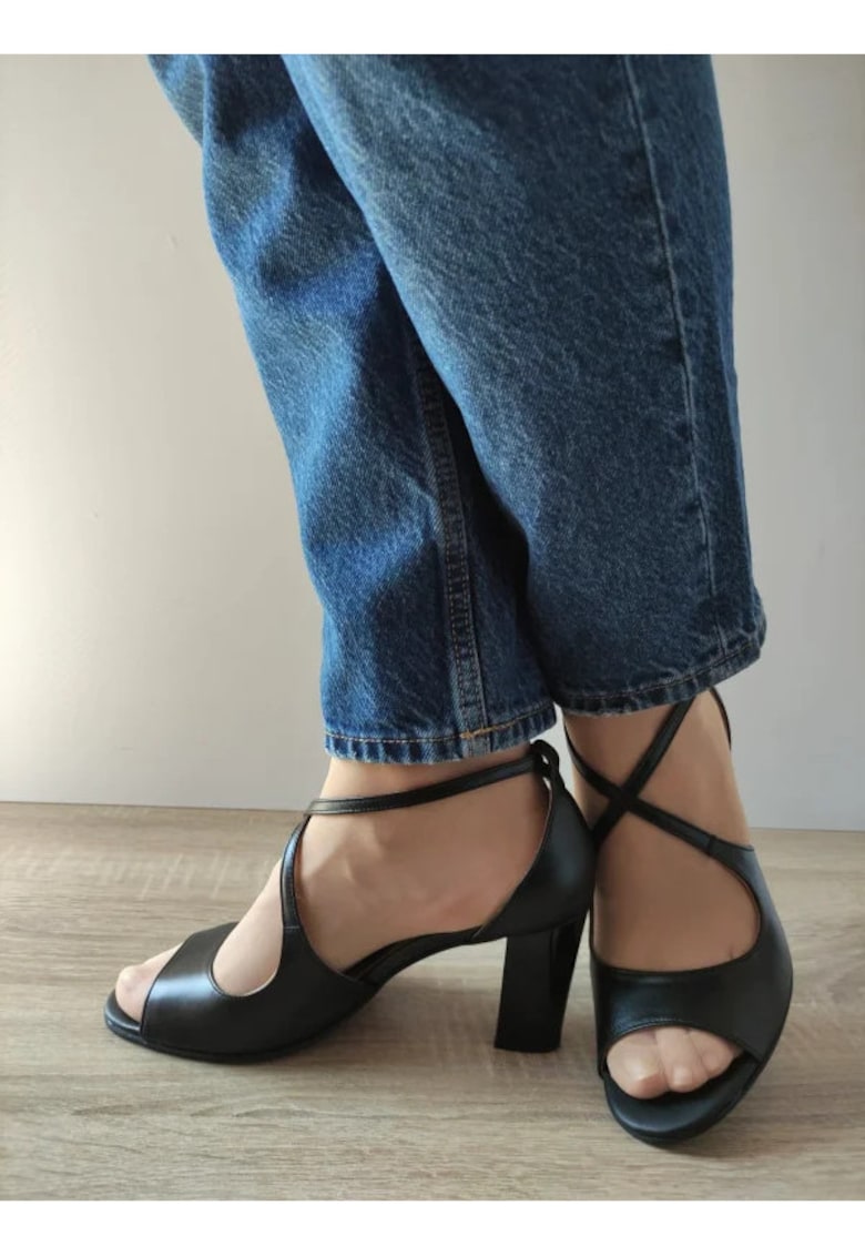 Sandale Elegante Dama 14282 Negre - Negru - 1 Sandale Elegante Dama 14282 Negre - Negru -