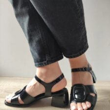 Sandale Elegante Dama  160032B 01-L Negre Lac - Negru -