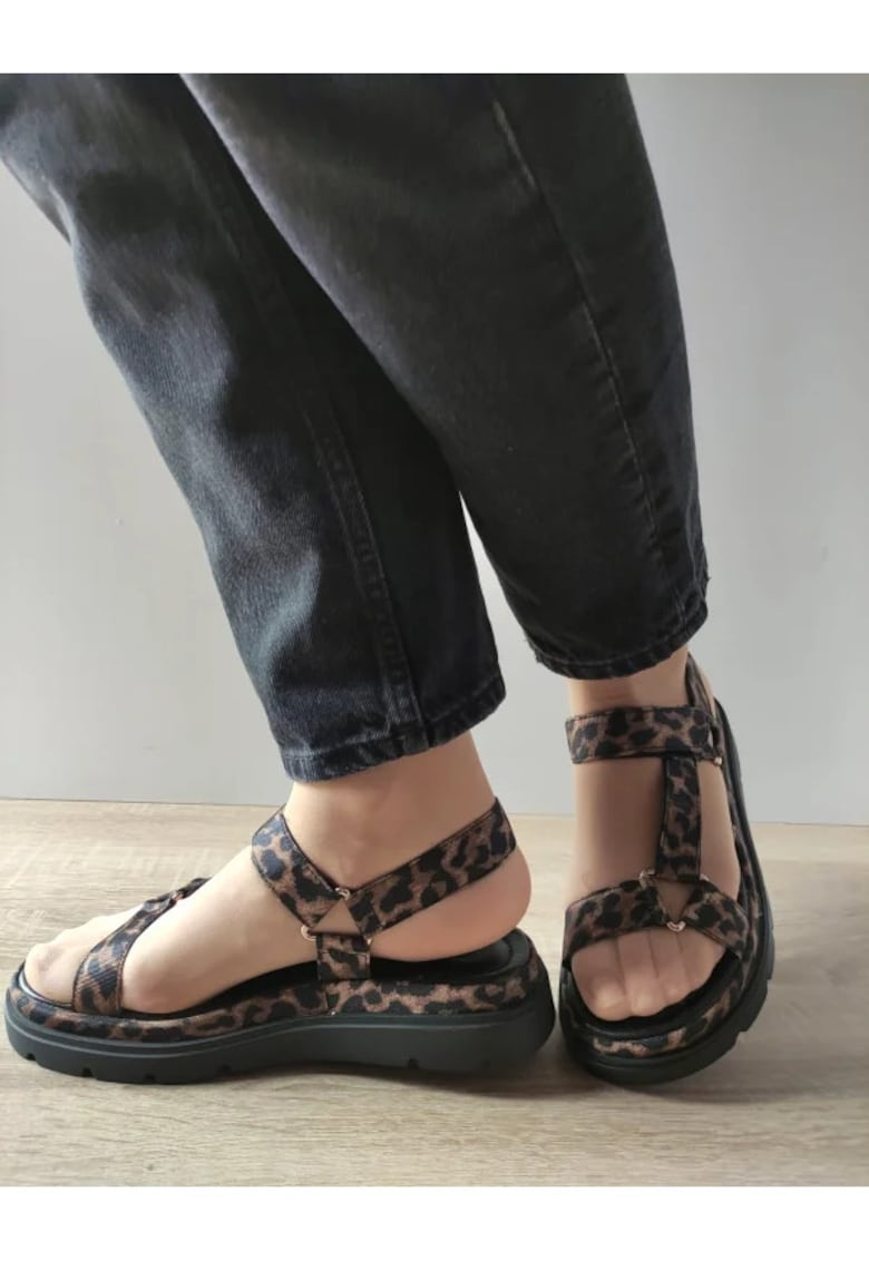Sandale Elegante Dama 28703-44 Leopard - Negru 1 Sandale Elegante Dama  28703-44 Leopard - Negru