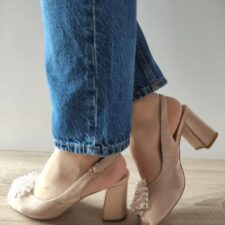 Sandale Elegante Dama  360023B 03-I Bej Velur - Bej -