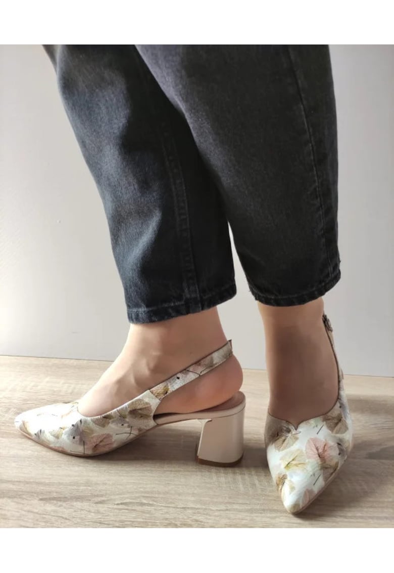 Sandale Elegante Dama 360034B 97-N Bej Cu Floral - Bej - 1 Sandale Elegante Dama 360034B 97-N Bej Cu Floral - Bej -