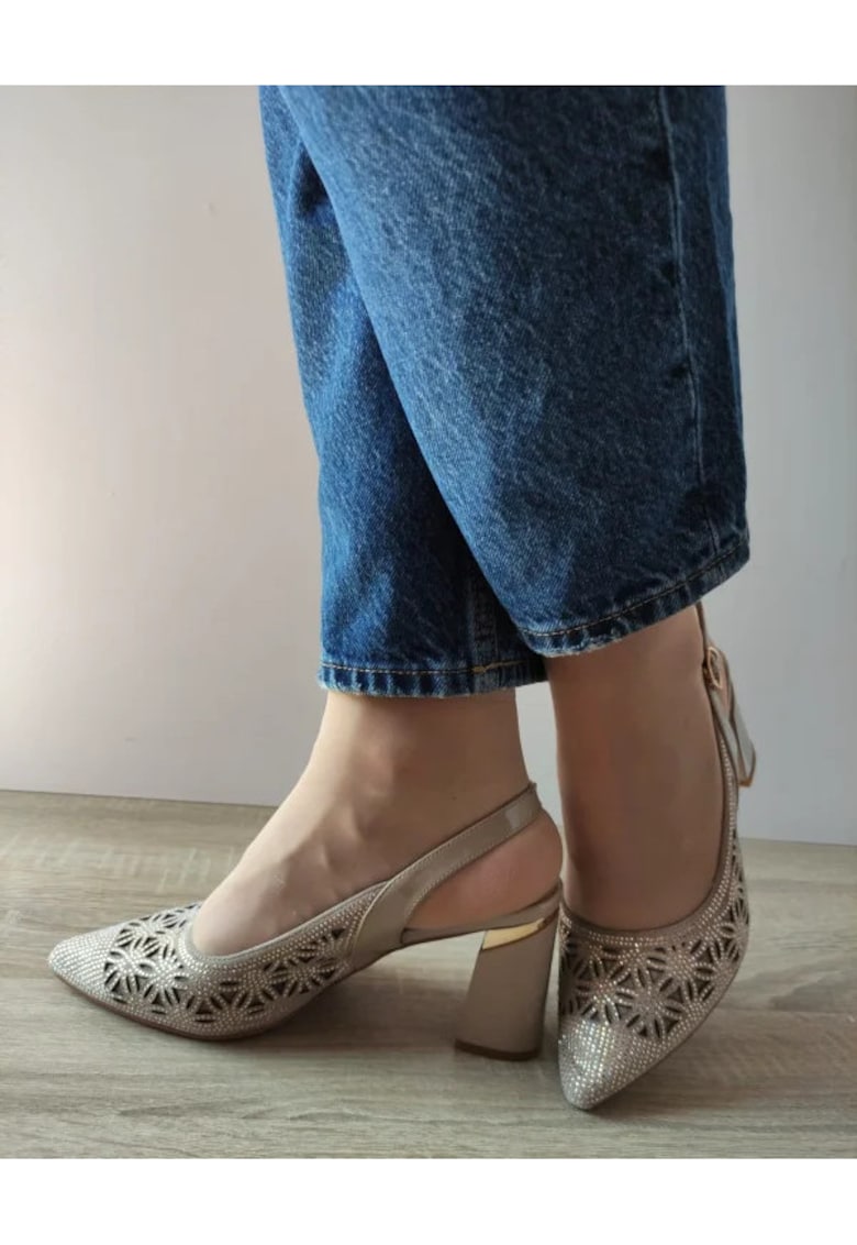 Sandale Elegante Dama 360048A 03-I Bej Velur - Bej - 1 Sandale Elegante Dama  360048A 03-I Bej Velur - Bej -