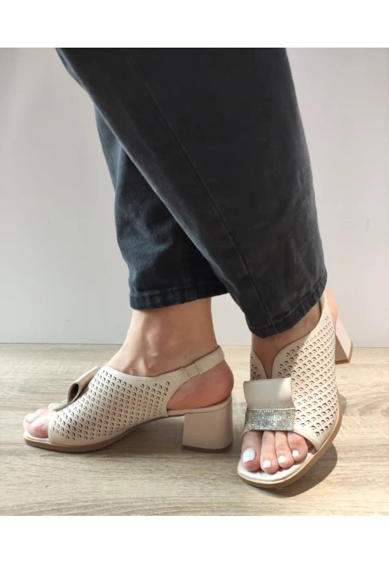 Sandale Elegante Dama 60003A 03-N Bej - Bej - 1 Sandale Elegante Dama  60003A 03-N Bej - Bej