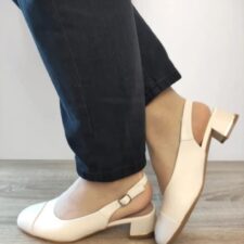 Sandale Elegante Dama  60005B 52-N Crem Cu Lac - Crem -