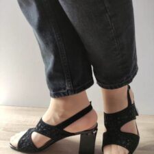 Sandale Elegante Dama  60051A 01-I Negre Velur - Negru -