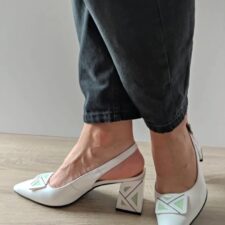 Sandale Elegante Dama  Zp158Ts 13-N Albe Cu Vernil - Alb -