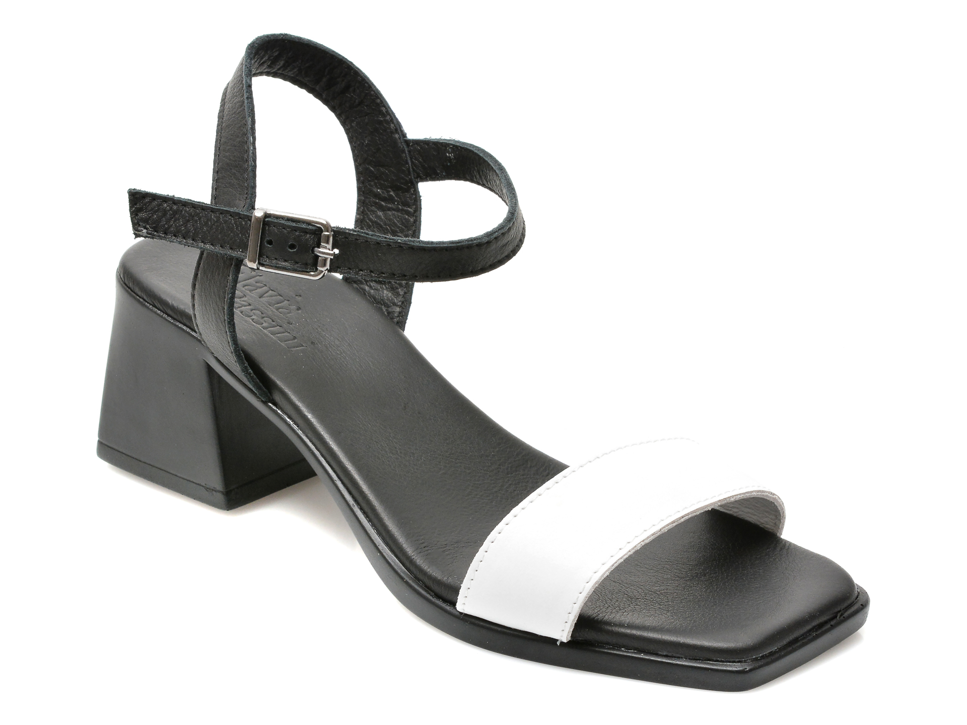 Sandale FLAVIA PASSINI alb-negru, 7006, din piele naturala 1 Sandale FLAVIA PASSINI alb-negru