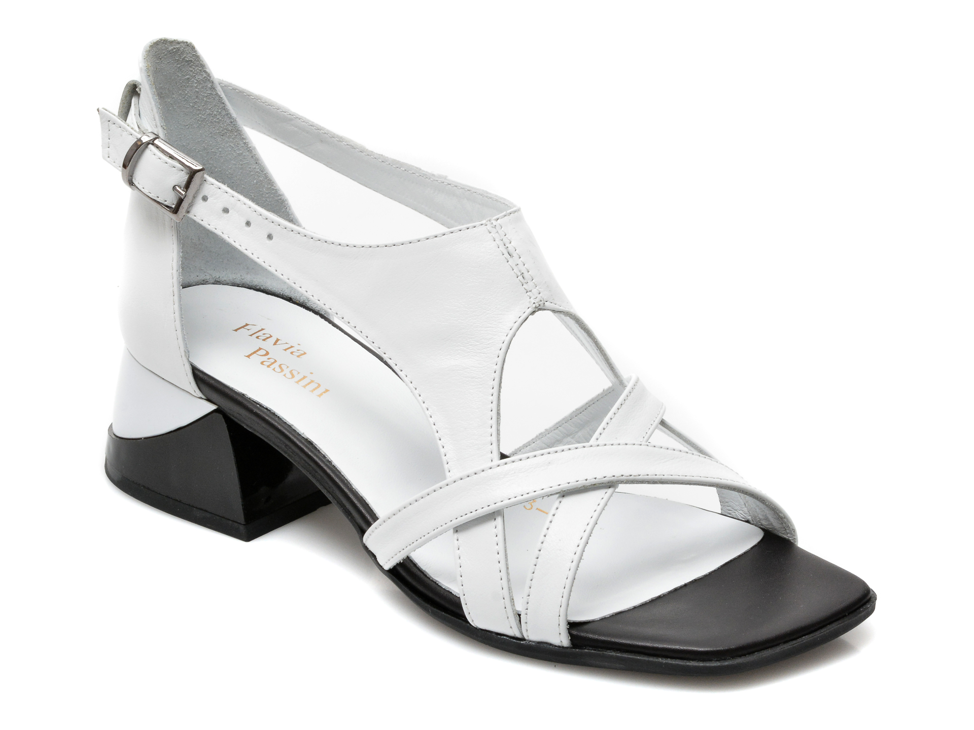 Sandale FLAVIA PASSINI albe, 1073, din piele naturala 1 Sandale FLAVIA PASSINI albe