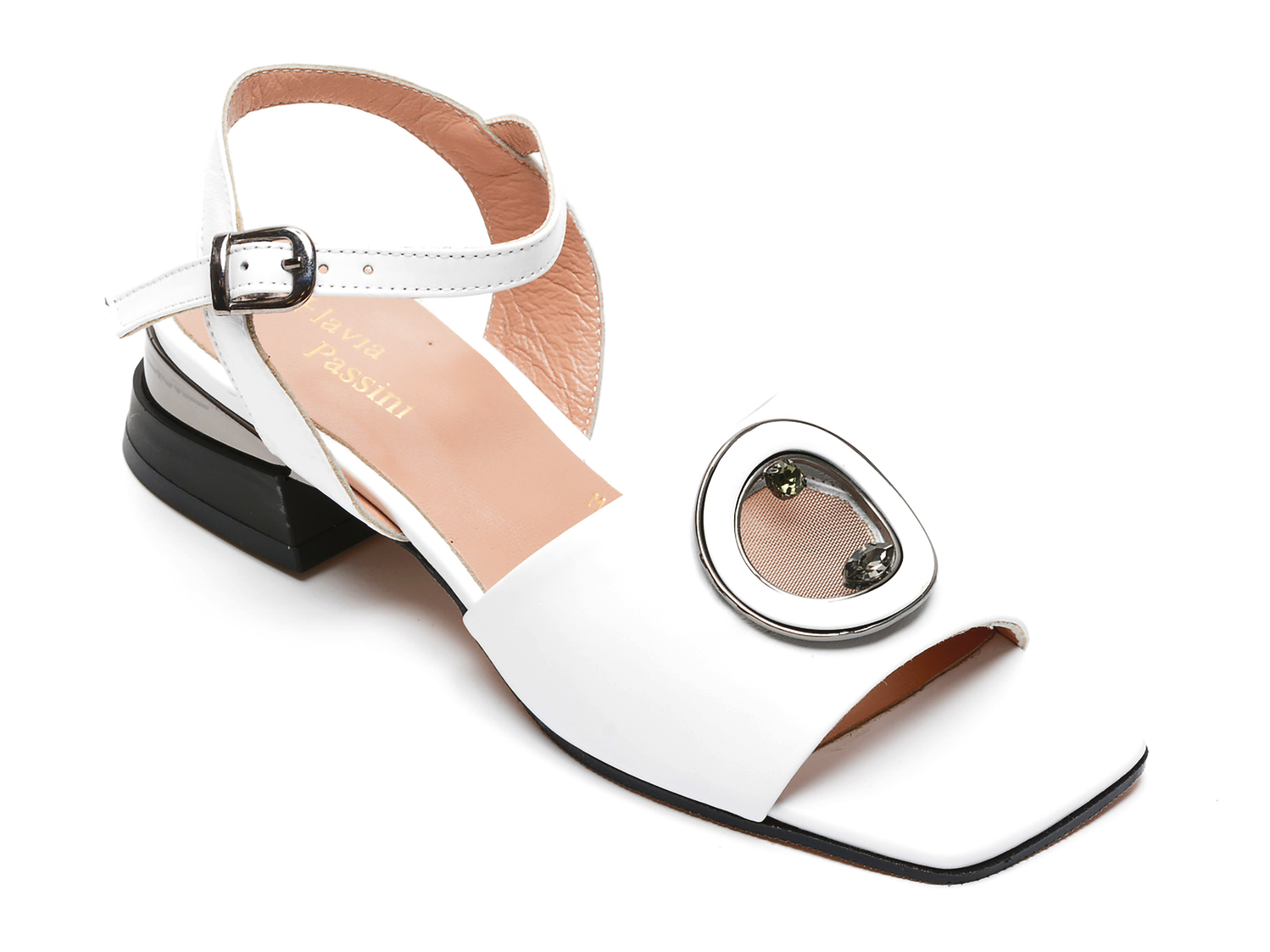 Sandale FLAVIA PASSINI albe, 1100, din piele naturala 1 Sandale FLAVIA PASSINI albe