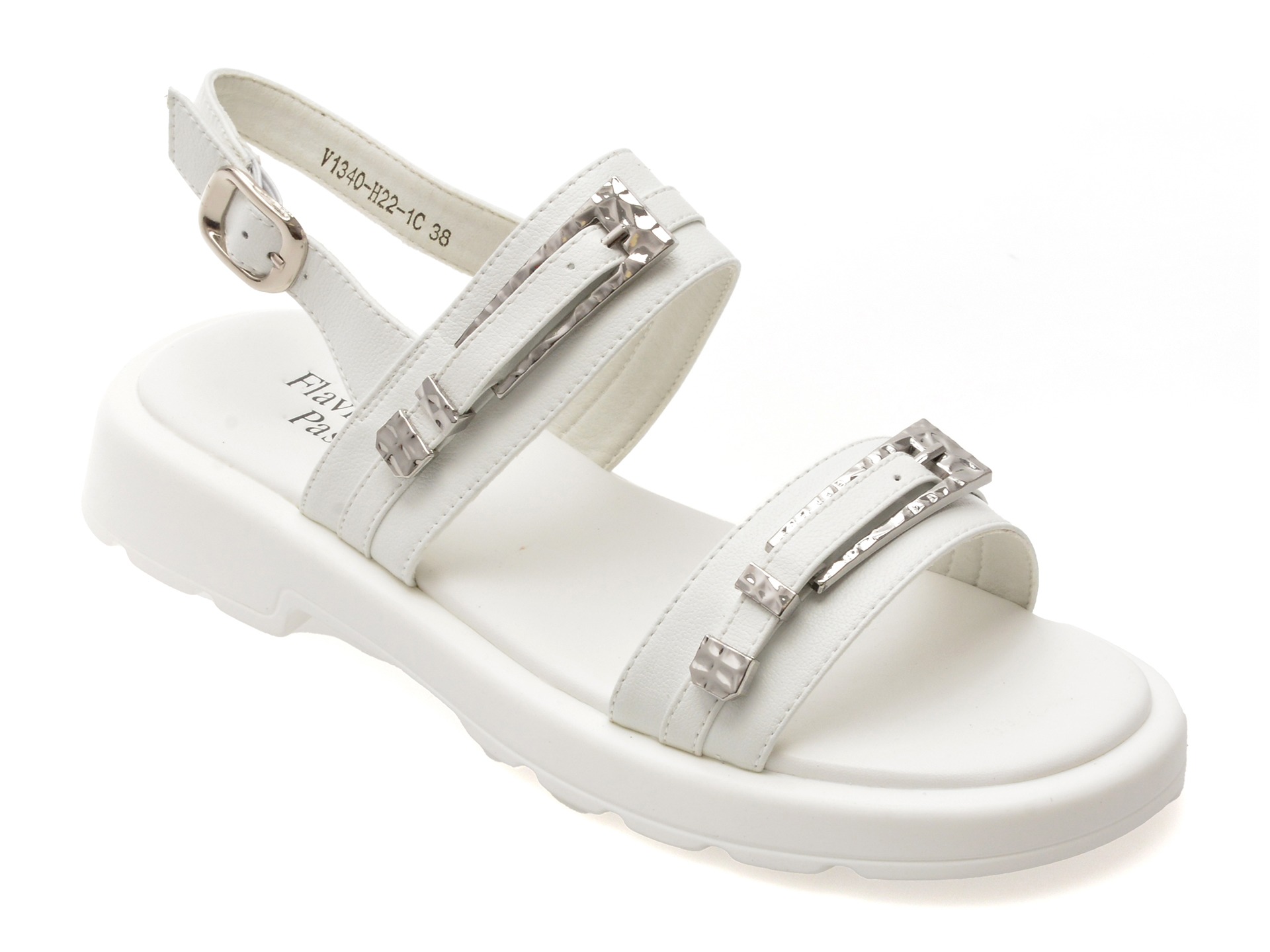 Sandale FLAVIA PASSINI albe, 1340H22, din piele naturala 1 Sandale FLAVIA PASSINI albe