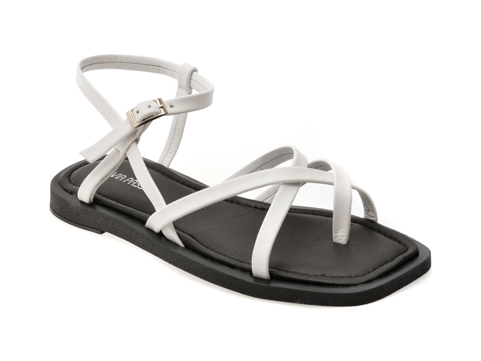 Sandale FLAVIA PASSINI albe, 203M55, din piele naturala 1 Sandale FLAVIA PASSINI albe