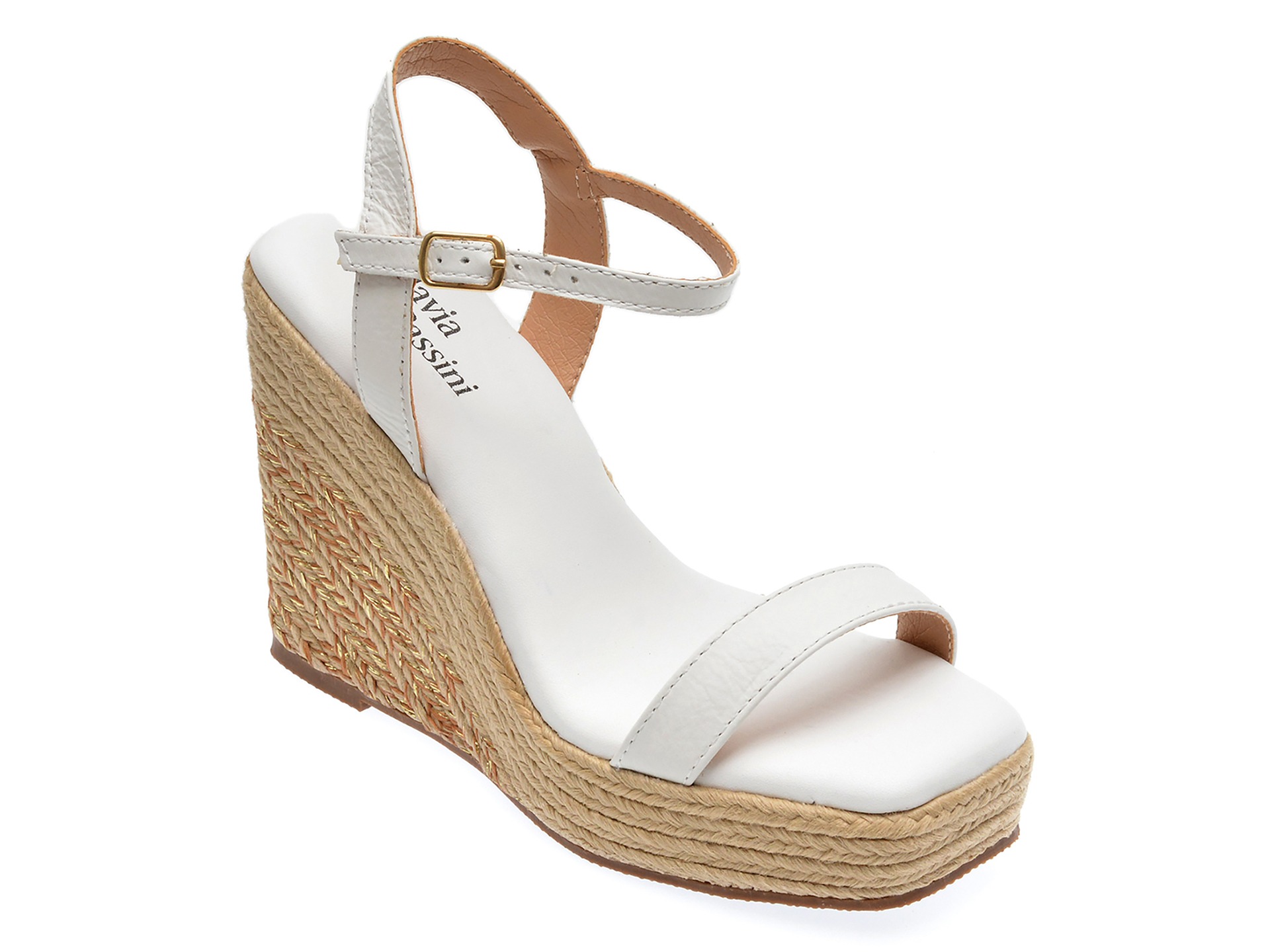 Sandale FLAVIA PASSINI albe, 358402, din piele naturala 1 Sandale FLAVIA PASSINI albe