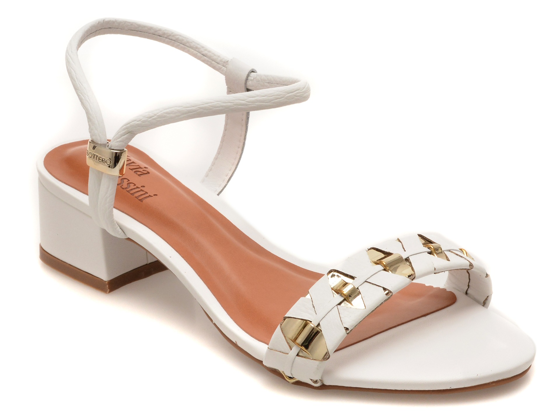 Sandale FLAVIA PASSINI albe, 373001, din piele naturala 1 Sandale FLAVIA PASSINI albe