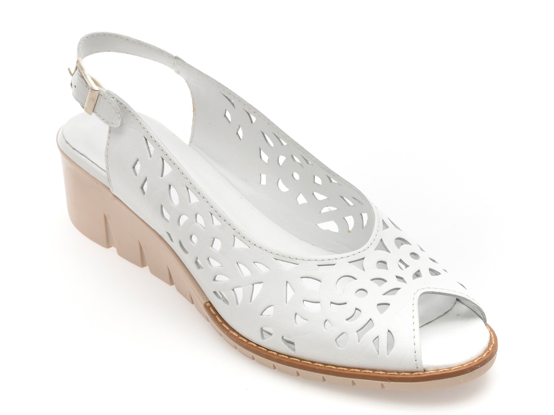 Sandale FLAVIA PASSINI albe, 6512, din piele naturala 1 Sandale FLAVIA PASSINI albe