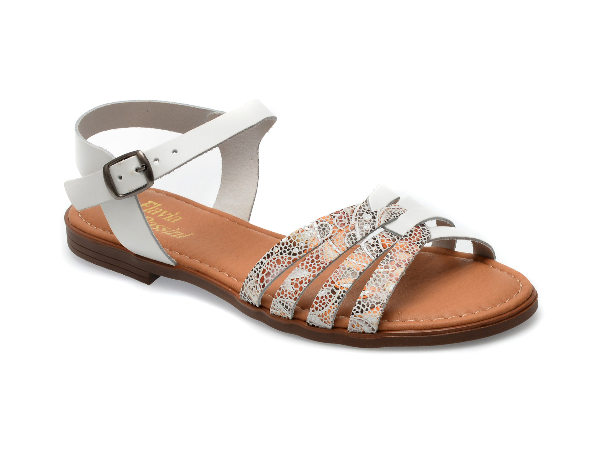 Sandale FLAVIA PASSINI albe, 7043, din piele naturala 1 Sandale FLAVIA PASSINI albe