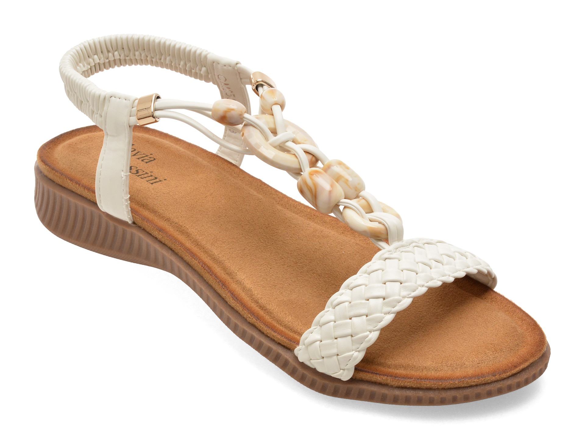 Sandale FLAVIA PASSINI albe, 919, din piele ecologica 1 Sandale FLAVIA PASSINI albe