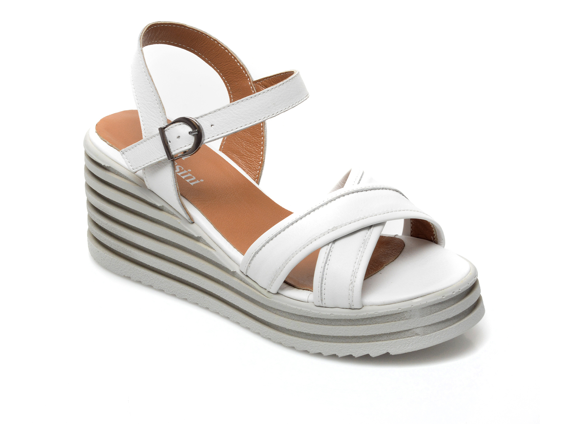 Sandale FLAVIA PASSINI albe, A315, din piele naturala 1 Sandale FLAVIA PASSINI albe