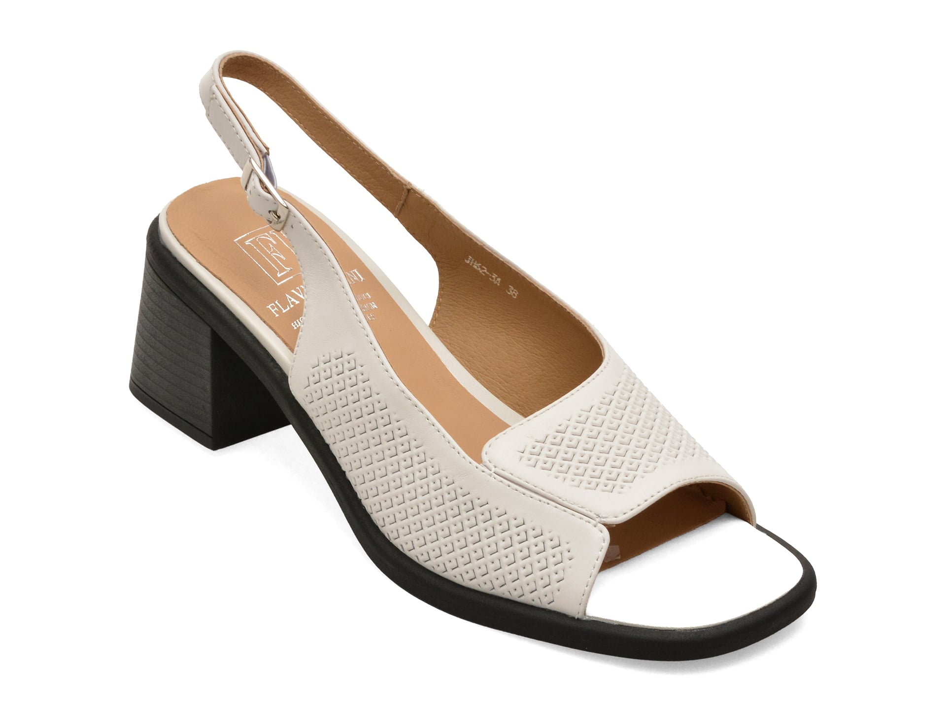 Sandale FLAVIA PASSINI albe, JH62, din piele naturala 1 Sandale FLAVIA PASSINI albe