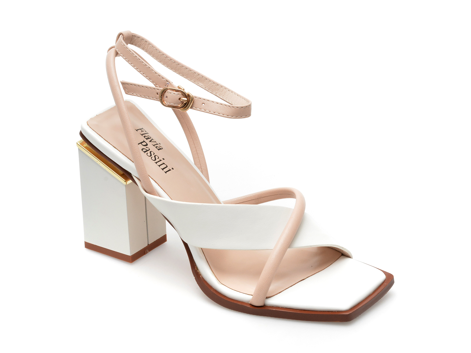 Sandale FLAVIA PASSINI albe, S003, din piele naturala 1 Sandale FLAVIA PASSINI albe