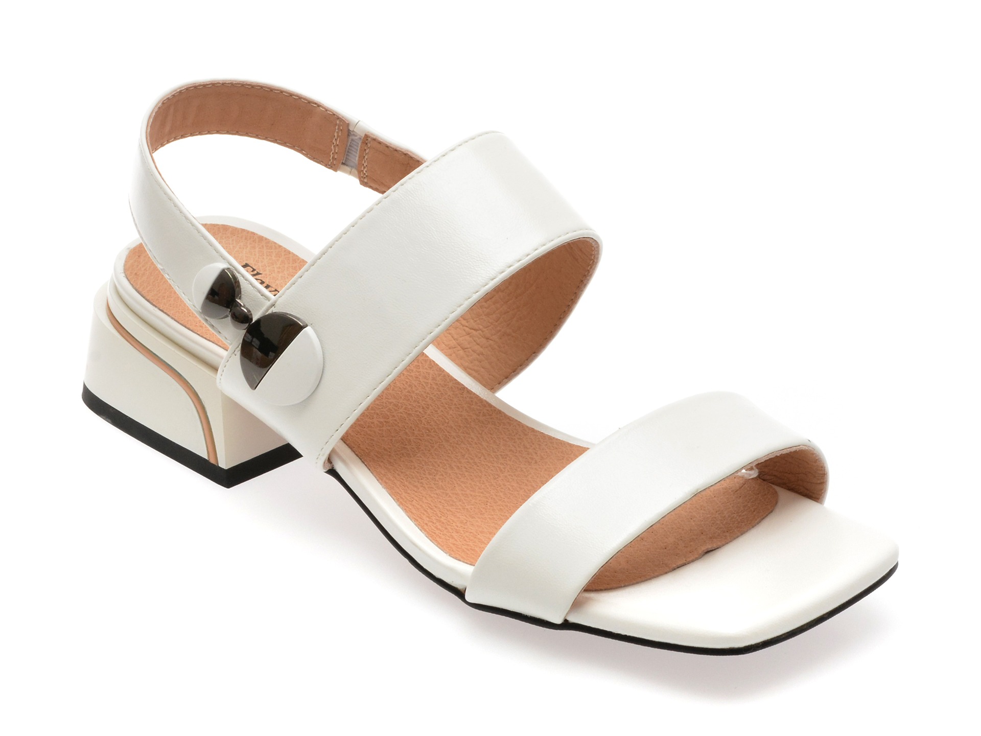 Sandale FLAVIA PASSINI albe, W278, din piele naturala 1 Sandale FLAVIA PASSINI albe