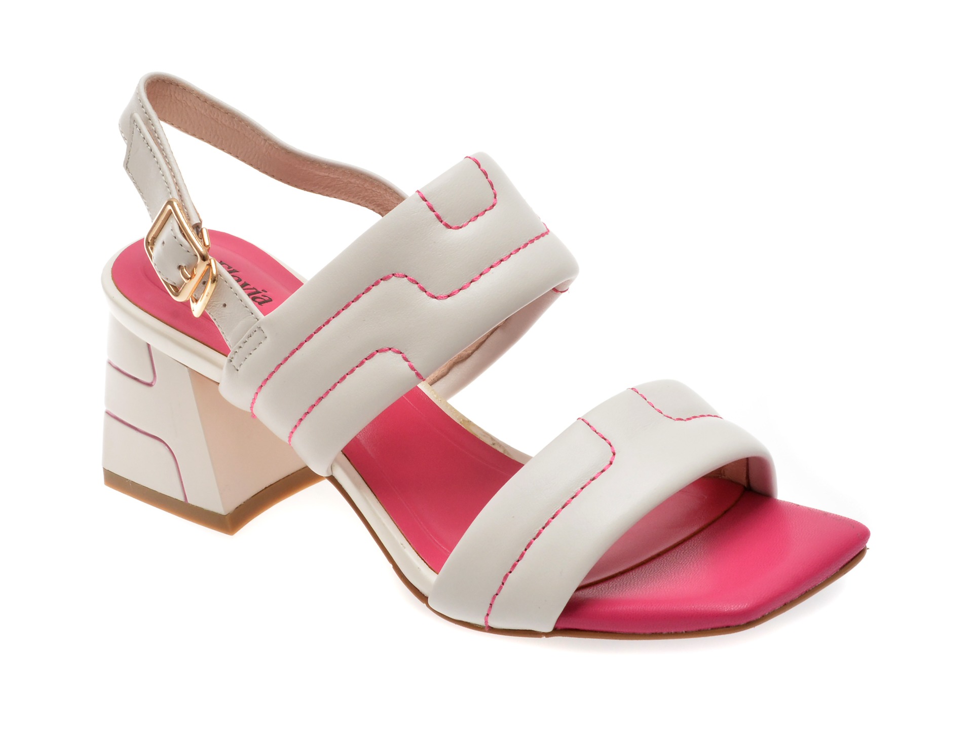 Sandale FLAVIA PASSINI albe, W381, din piele naturala 1 Sandale FLAVIA PASSINI albe