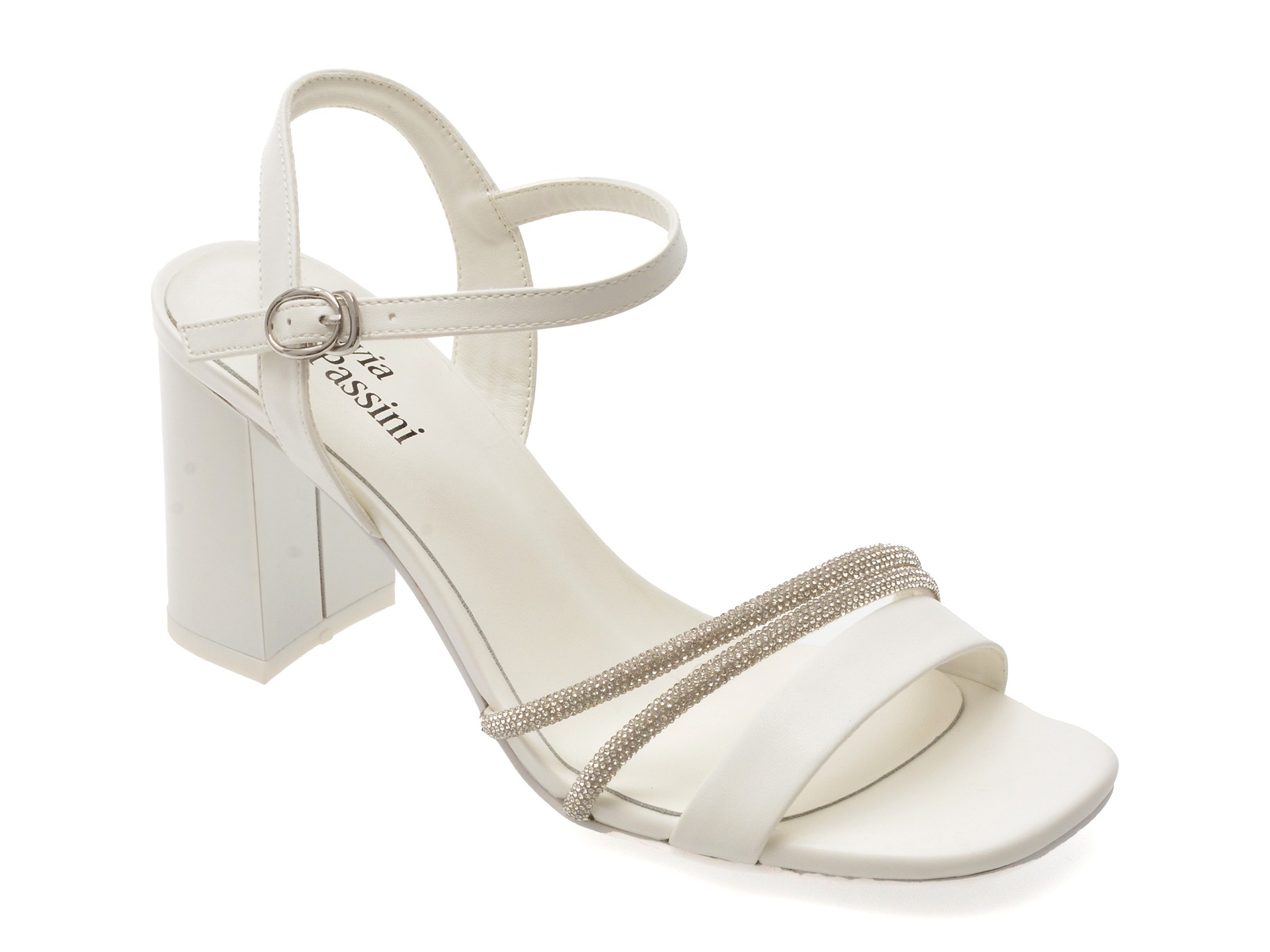 Sandale FLAVIA PASSINI albe, X8718, din piele naturala 1 Sandale FLAVIA PASSINI albe