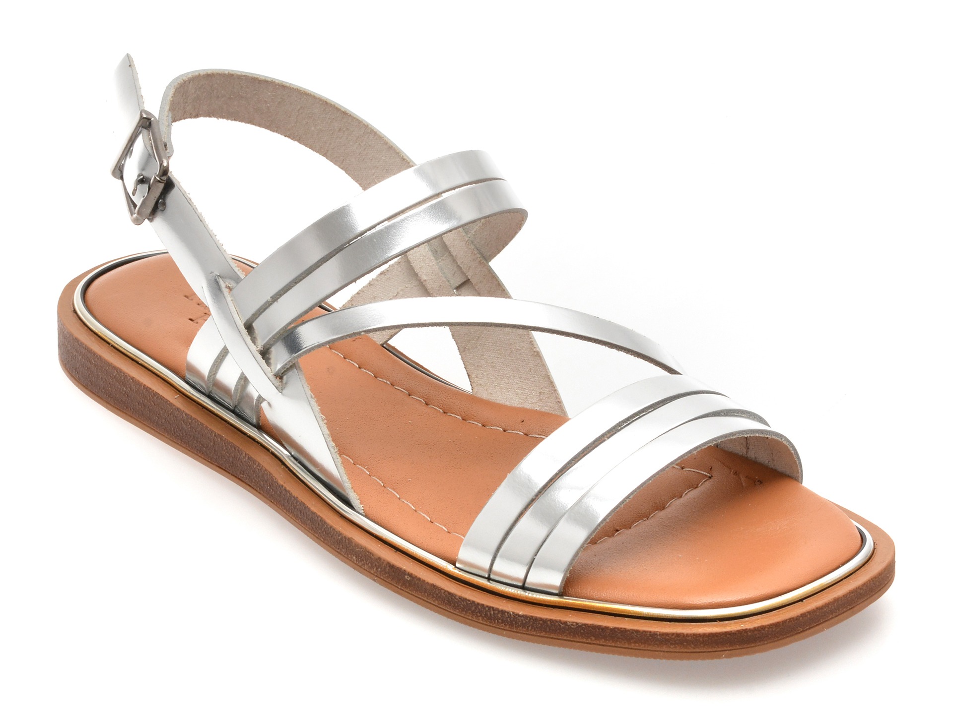 Sandale FLAVIA PASSINI argintii, 11505, din piele naturala 1 Sandale FLAVIA PASSINI argintii