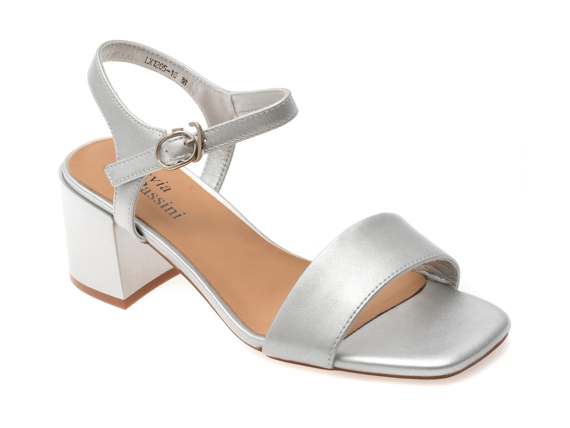 Sandale FLAVIA PASSINI argintii, 1205, din piele naturala 1 Sandale FLAVIA PASSINI argintii